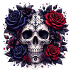 Crâne gothique avec des roses