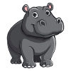 Hippo Cartoon Charm Motif