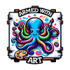 Kunst-Oktopus mit Farbflecken