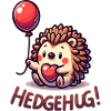 Hedgehog Heart Balloon Hug
