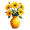 Vaso di fiori gialli con fiori gialli