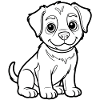 Little puppy outline illustration