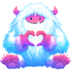 Cuddly heart monster