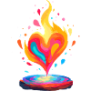 Living Flame Heart Art Print