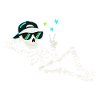 Casual skeleton in sunglasses