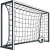 Fußballtor Netzschuss 3D