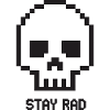 Pixel-Schädel Stay Rad