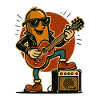 Guitariste Rocking Hot-dog Sausage