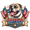 Amerikanischer Bulldog Flaggen-Emblem