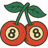 Playful Cherries Duo with Wide Eyes