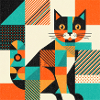Geometric Cat Silhouette