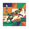 Geometrischer Tiger Farbspiel