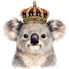Koala royal avec couronne
