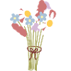 Pastell-Gänseblümchen-Bouquet-Illustration