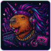 Capybara Einhorn Retro DJ