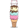 Kawaii Katzen-Eis-Turm Kawaii 