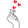 Finger Heart Love Design d’art minimal