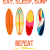 Eat Sleep Surf Repeat – Bunte Surfboards