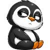 Funny Penguin Cartoon Skeptical Offended