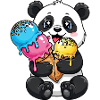 Mignons Pandas Cartoon Glace d’été