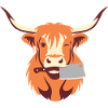 Cow with hatchet