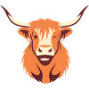 Orange Longhorn Taurus Head