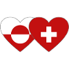 Greenland Switzerland Flag Hands Heart Shape