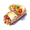 Bunter Gemüse-Wrap Illustration