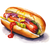 Farbiger Hotdog