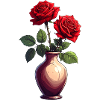 Deux roses rouges en signe d’amour