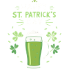 Verre vert Saint-Patrick et trèfles