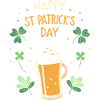 Bière mousse et trèfles Saint Patrick