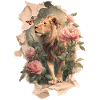 Lion with butterfly