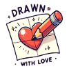 Drawn with Love Heart Sketch