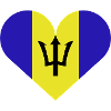 Barbados flag with heart