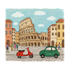 Rome City Skyline Colosseum Modern Line Art