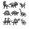 Dino Silhouette Pattern