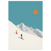 Alpine Sunlit Slopes Minimal Ski Scene