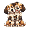 Dessin animé de la famille Beagle