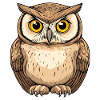 Forest Owl Eyes Detail Drawing