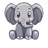 Delicate baby elephant motif