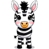Kawaii Zebra Caricature Pattern