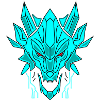 Geometrischer Eisdrache Kopf