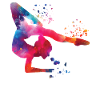 Gymnast with clubs rhythmic gymnastics