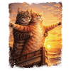 Meme di gatto Titanic Gattino divertente Umorismo Amante dei gatti