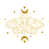 Golden Moth in the Moon Circle