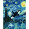 Sternennacht Orca Ozean Wildtiergemälde I