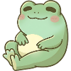 Cuddly frog in soft green