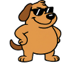 Casual dog with sunglasses