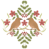 Birds on a Blooming Wreath